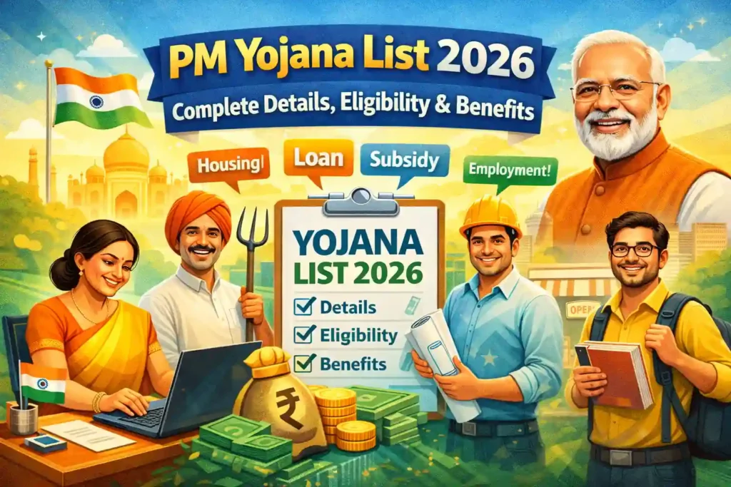 PM Yojana List 2026 Complete Details, Eligibility & Benefits